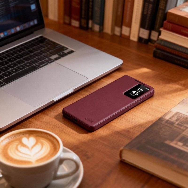 Активен Калъф за Samsung S26, Tech-Protect Smart Wallet Book Case, Бордо (4)