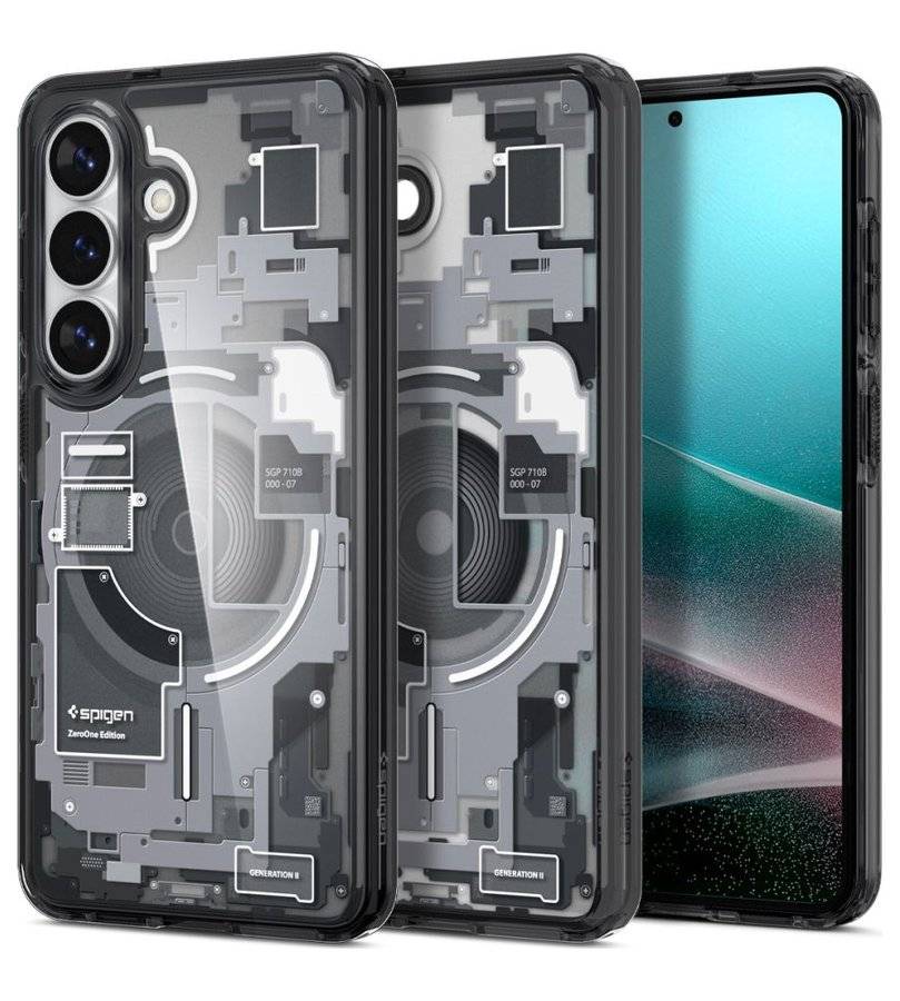 Magsafe Калъф за Samsung S26 Plus, Spigen Zero One Ultra Hybrid Case, Черен