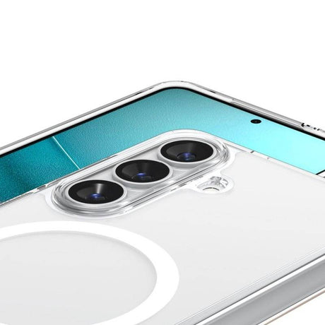 Magsafe Калъф за Samsung S26 Plus, Spigen Ultra Hybrid White Case, Прозрачен (4)