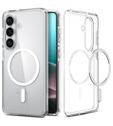 Magsafe Калъф за Samsung S26 Plus, Spigen Ultra Hybrid White Case, Прозрачен (2)