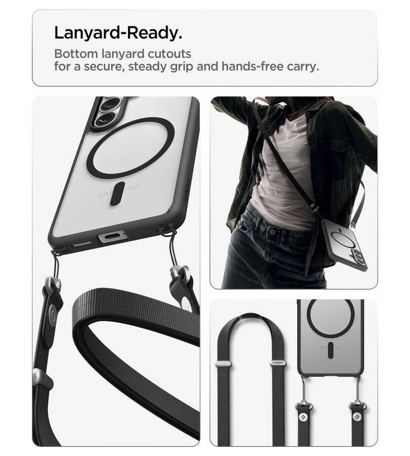 Magsafe Калъф за Samsung S26, Spigen Ultra Hybrid Case, Черен (13)