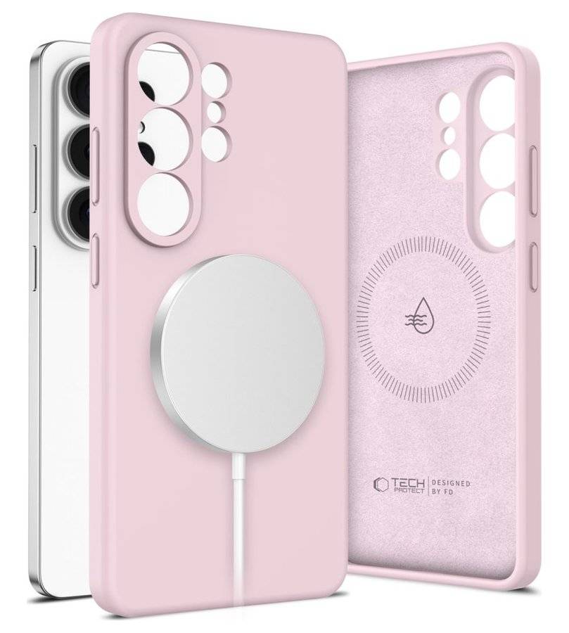 Magsafe Калъф за Samsung S26 Ultra, Tech-Protect Silicone Case, Розов