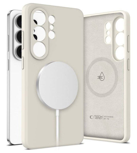 Magsafe Калъф за Samsung S26 Ultra, Tech-Protect Silicone Case, Бежов