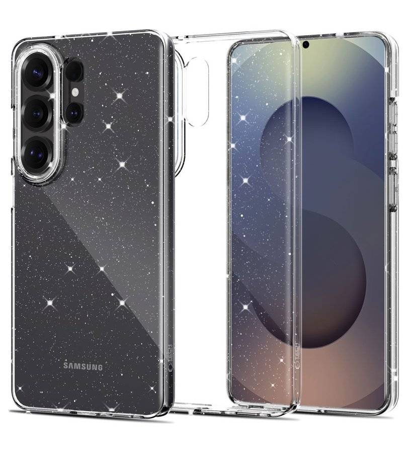 Блестящ Калъф за Samsung S26 Ultra, Tech-Protect FlexAir Glitter Case, Прозрачен