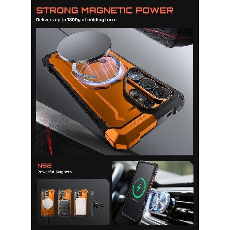 Magsafe Калъф за Samsung S26 Ultra, Supcase UB Grip Mag, Оранжев (3)