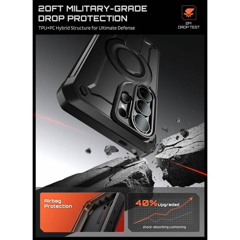 Magsafe Противоударен Калъф за Samsung S26 Ultra, Supcase UB Pro Mag, Черен (3)