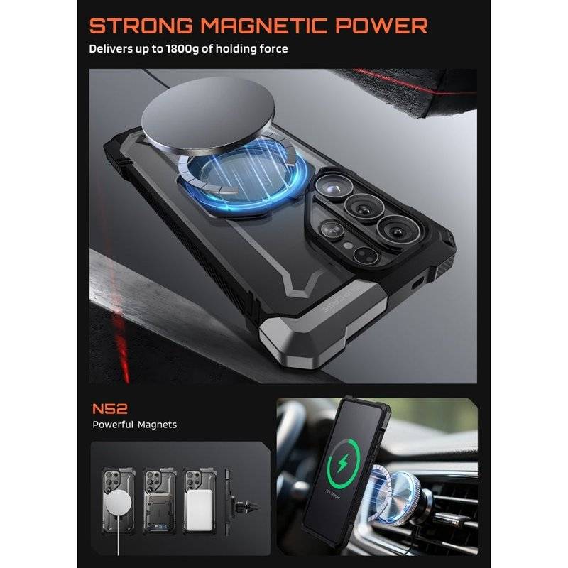 Magsafe Калъф за Samsung S26 Ultra, Supcase UB Grip Mag, Черен (3)