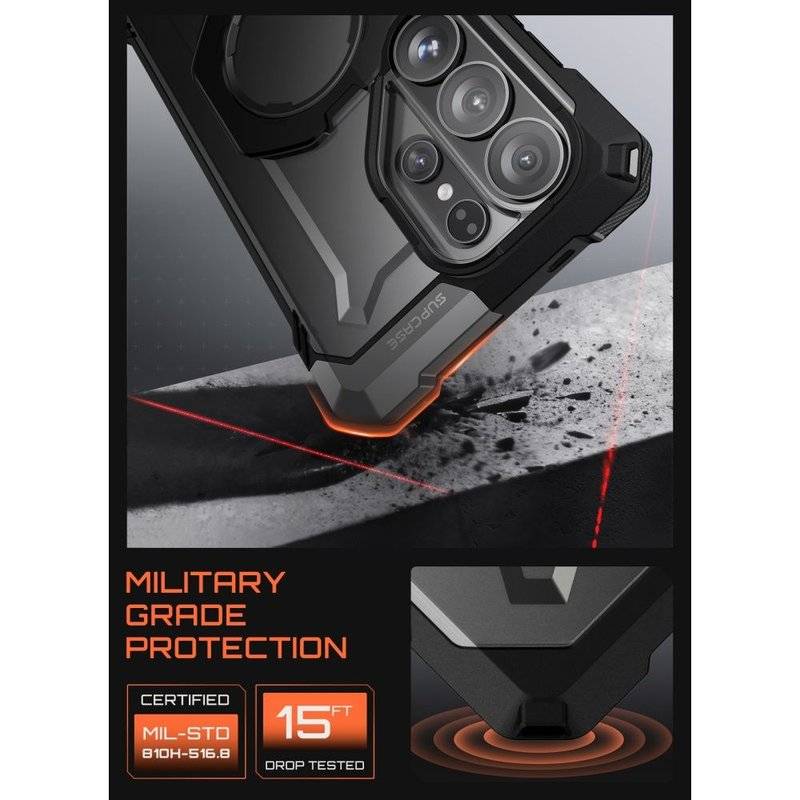 Magsafe Калъф за Samsung S26 Ultra, Supcase UB Grip Mag, Черен (5)