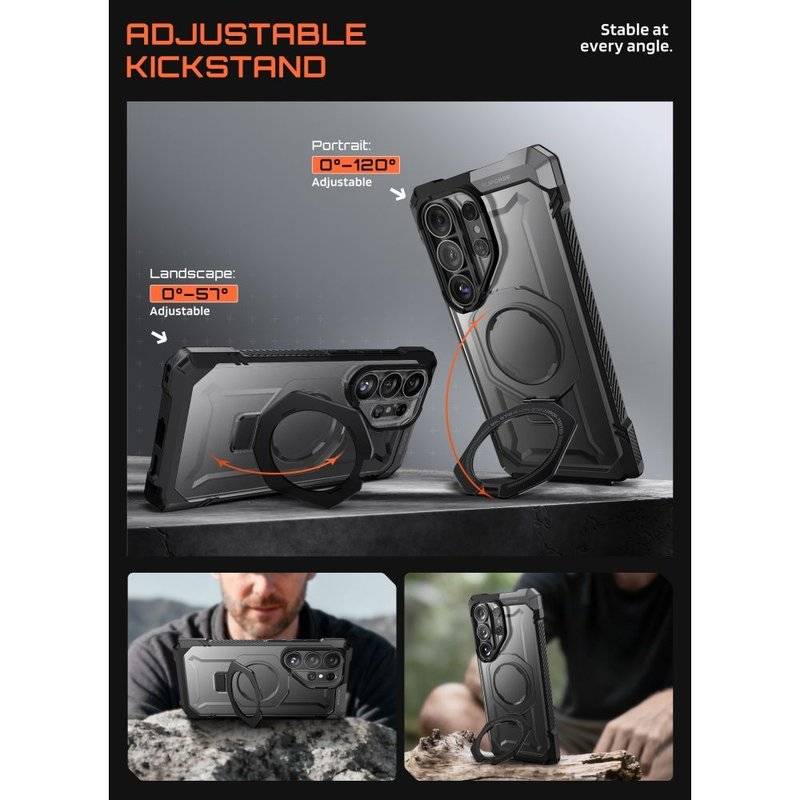 Magsafe Калъф за Samsung S26 Ultra, Supcase UB Grip Mag, Черен (4)