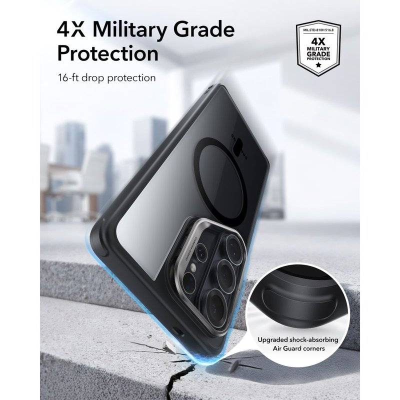 Magsafe Калъф за Samsung S26 Ultra, ESR Classic Hybrid Kickstand Magnetic Case, Черен (2)