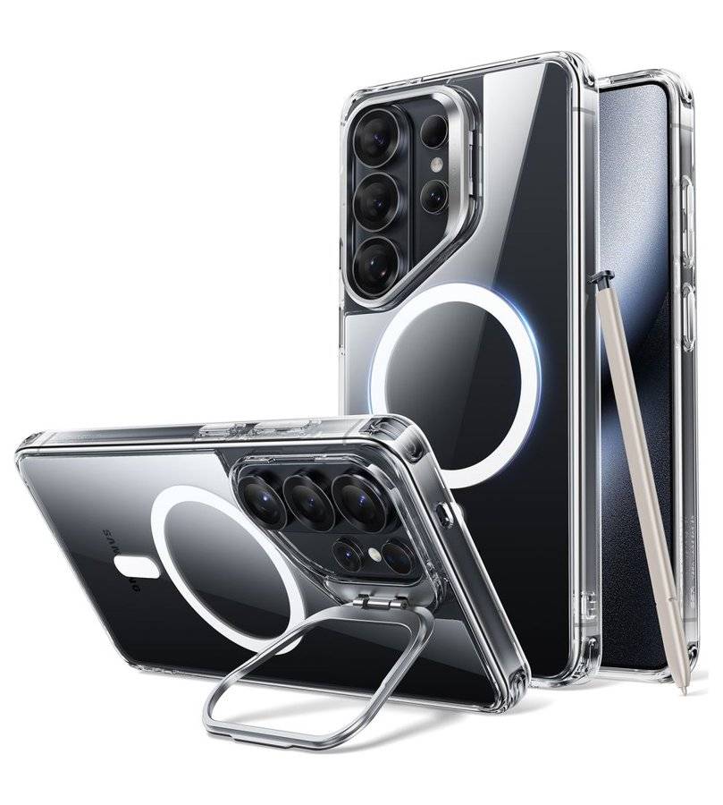 Magsafe Калъф за Samsung S26 Ultra, ESR Classic Hybrid Kickstand Magnetic Case, Прозрачен