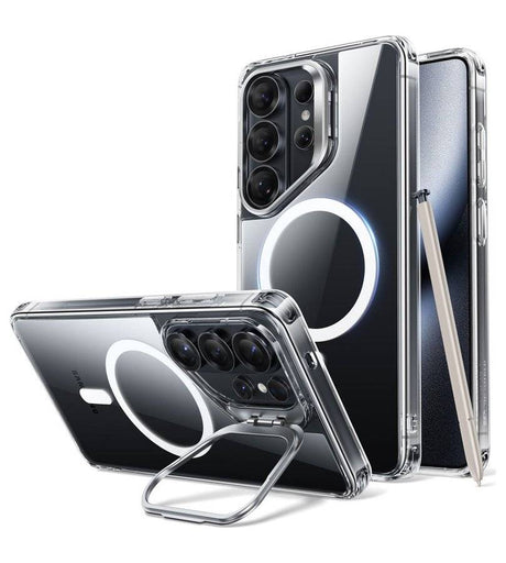 Magsafe Калъф за Samsung S26 Ultra, ESR Classic Hybrid Kickstand Magnetic Case, Прозрачен