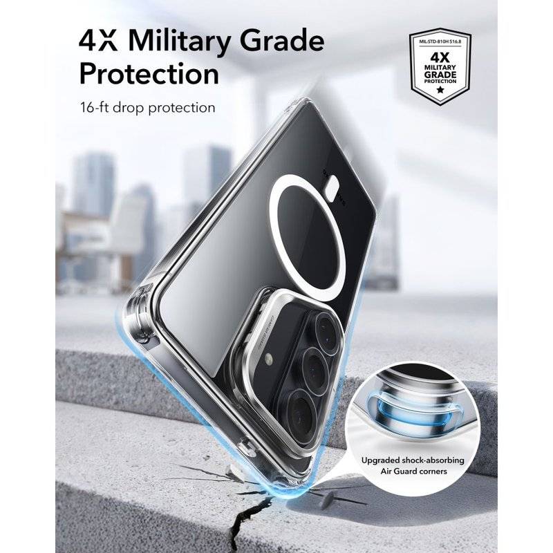 Magsafe Калъф за Samsung S26 Plus, ESR Classic Hybrid Kickstand Magnetic Case, Прозрачен (2)