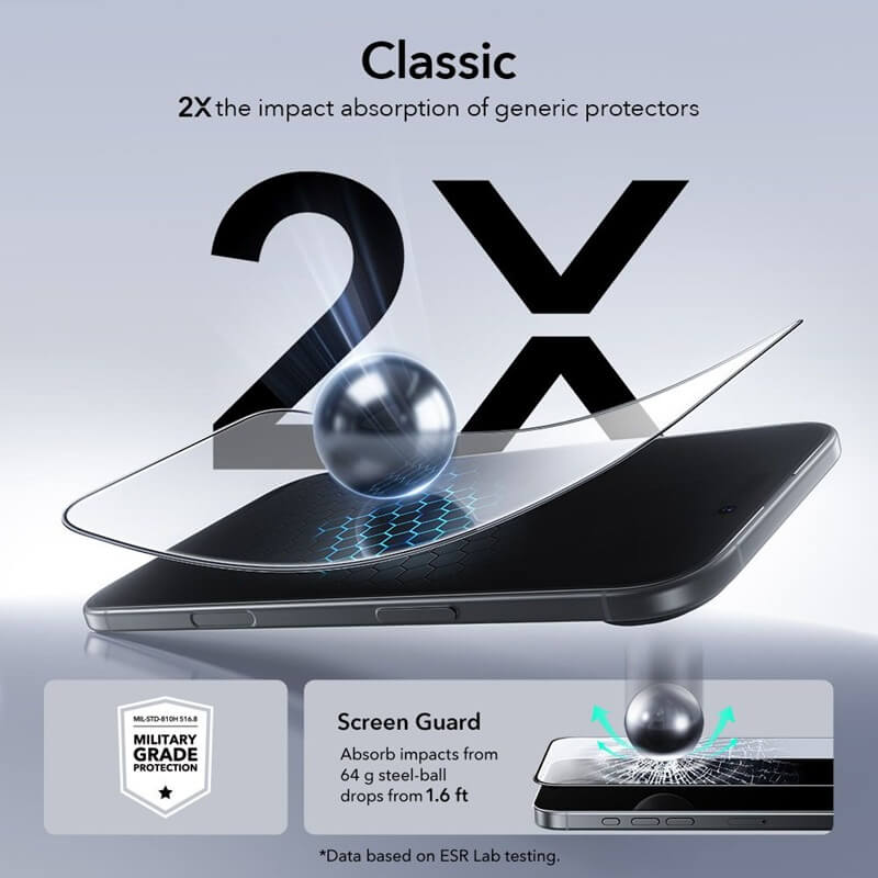 Протектор за iPhone Air, ESR Ultrafit Armorite Glass 2бр., Прозрачен (5)