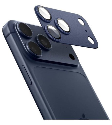 Протектор за Камерата на iPhone 17 Pro Max, Spigen EZ Fit Optik Pro XL Glass tR, Син (3)