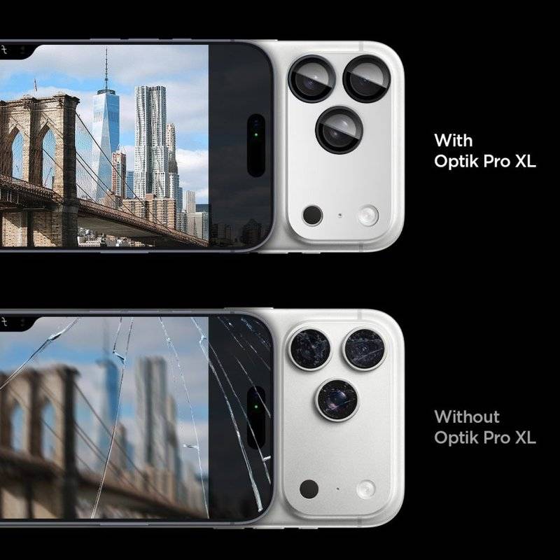 Протектор за Камерата на iPhone 17 Pro, Spigen EZ Fit Optik Pro XL Glass tR, Сребрист (6)