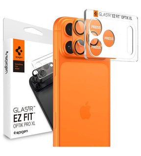 Протектор за Камерата на iPhone 17 Pro, Spigen EZ Fit Optik Pro XL Glass tR, Оранжев