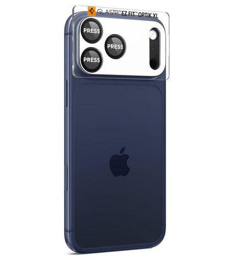 Протектор за Камерата на iPhone 17 Pro, Spigen EZ Fit Optik Pro XL Glass tR, Черен (3)