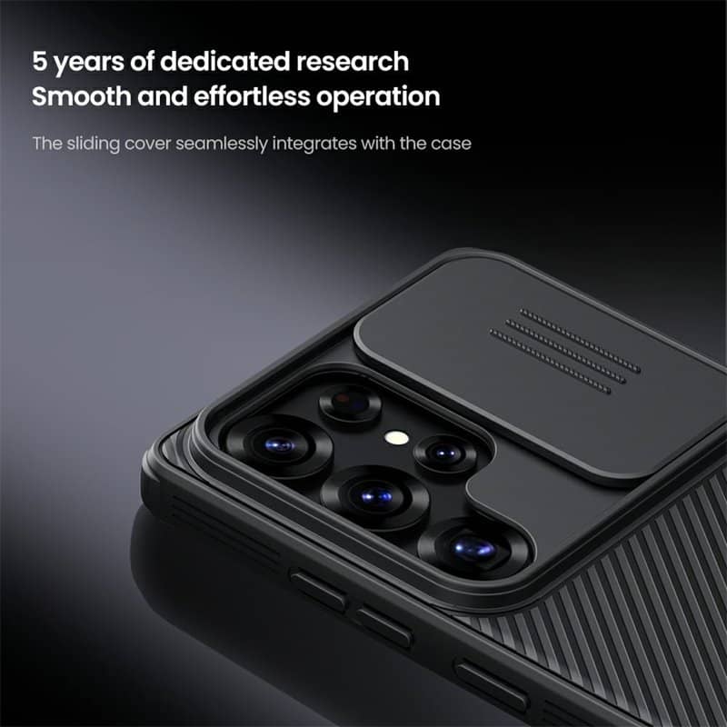 Magsafe калъф с Плъзгач за Камера за Samsung S25 Ultra, Nillkin CamShield Pro Case, Черен (7)