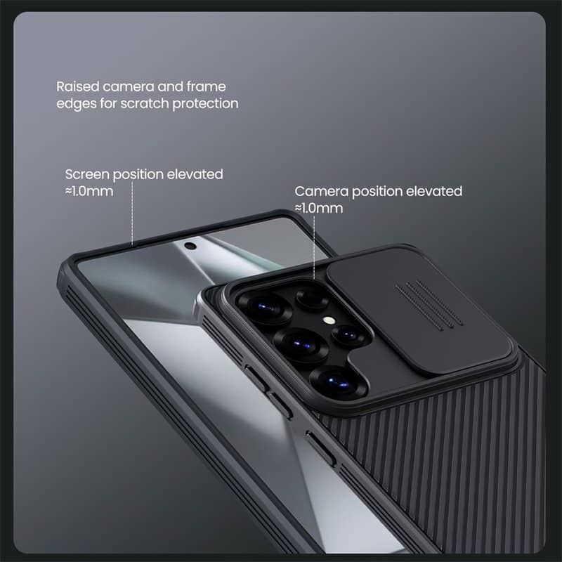 Magsafe калъф с Плъзгач за Камера за Samsung S25 Ultra, Nillkin CamShield Pro Case, Черен (10)
