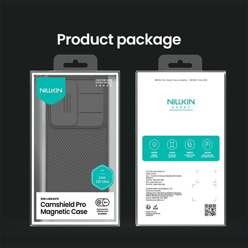 Magsafe калъф с Плъзгач за Камера за Samsung S25 Ultra, Nillkin CamShield Pro Case, Черен (16)