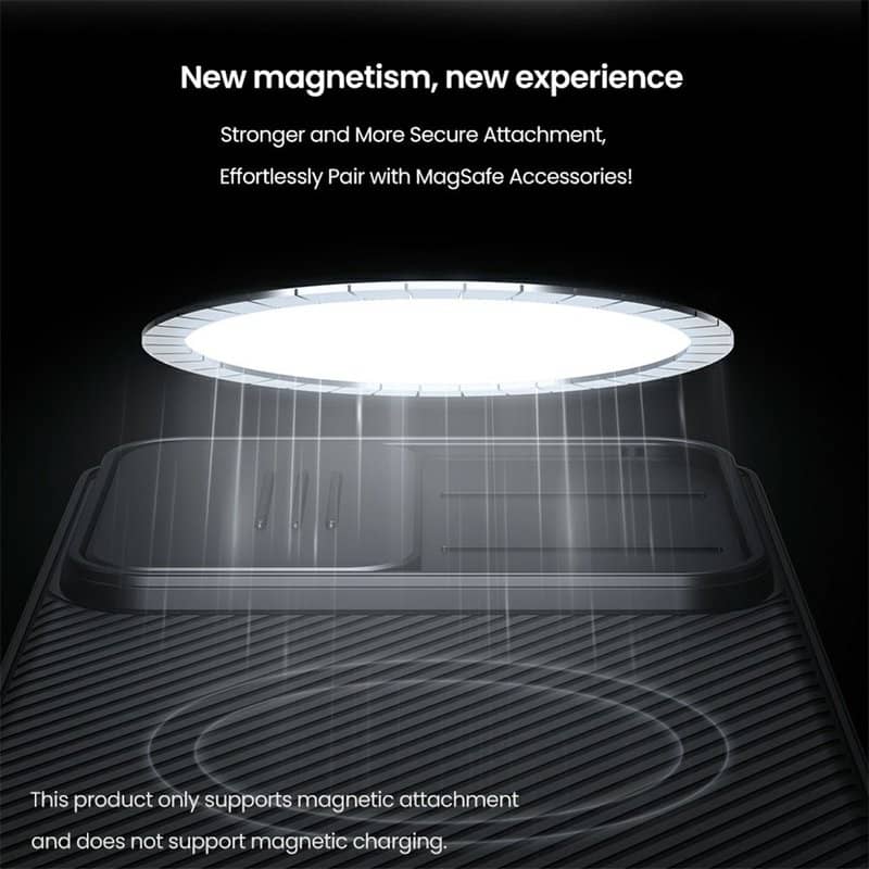 Magsafe калъф с Плъзгач за Камера за Samsung S25 Ultra, Nillkin CamShield Pro Case, Черен (12)