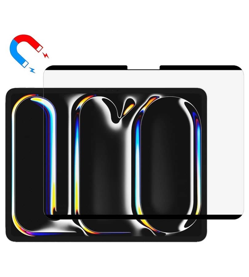 Матов Протектор за iPad Pro 13 2025-2024, Magnetic Paper Feel Glass, Черен