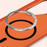 Magsafe Калъф за Samsung S26 Ultra, Carbon Desigh Case, Оранжев (4)