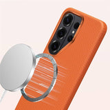 Magsafe Калъф за Samsung S26 Ultra, Carbon Desigh Case, Оранжев (5)