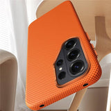 Magsafe Калъф за Samsung S26 Ultra, Carbon Desigh Case, Оранжев (7)