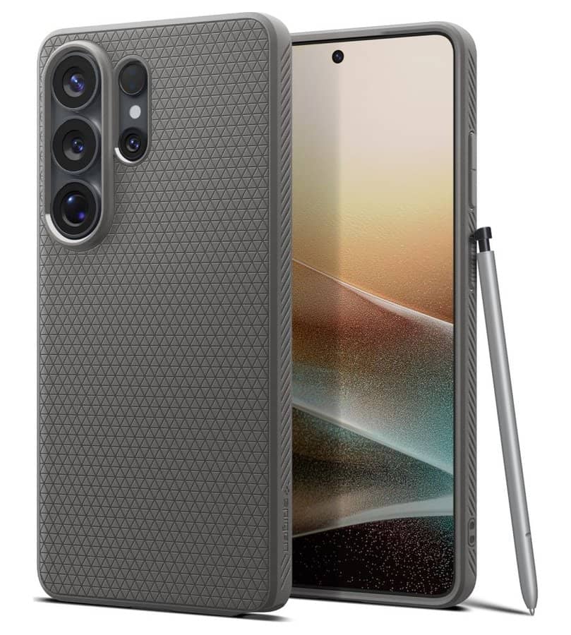 Противоударен Калъф за Samsung S26 Ultra, Spigen Liquid Air Marble Gray Case, Сив