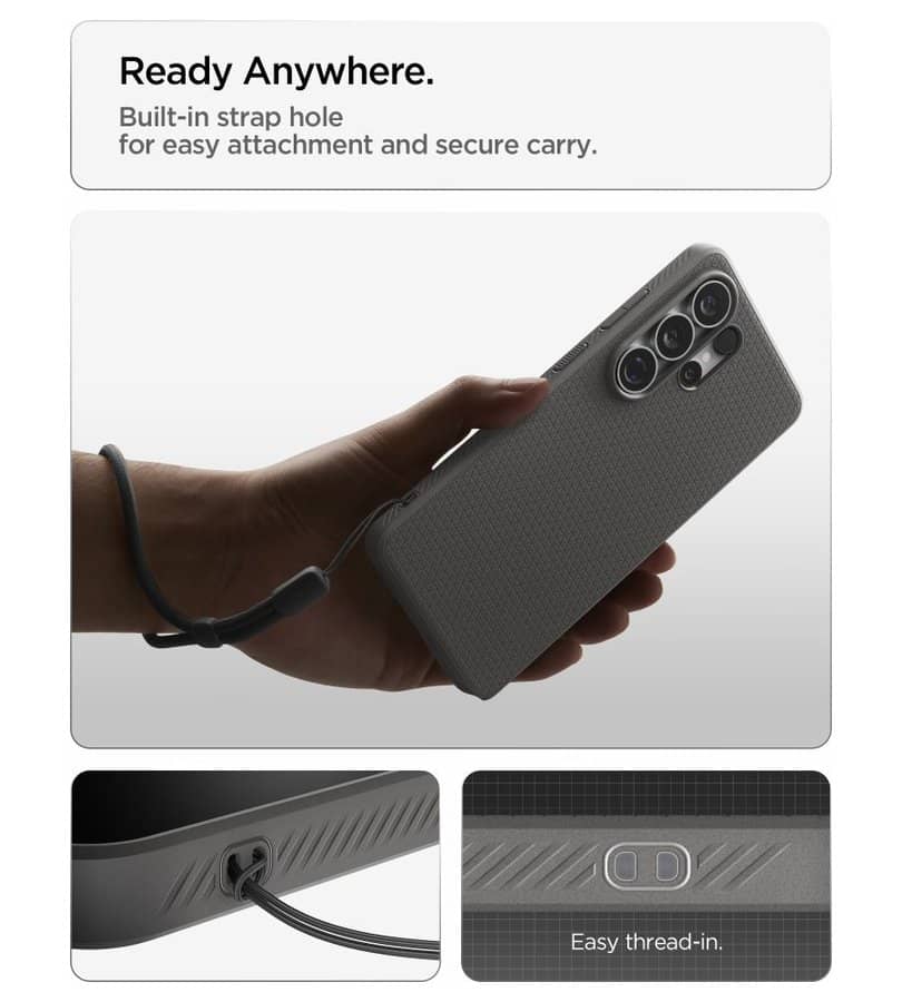 Противоударен Калъф за Samsung S26 Ultra, Spigen Liquid Air Marble Gray Case, Сив (10)