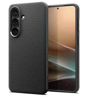 Противоударен Калъф за Samsung S26, Spigen Liquid Air Matte Black Case, Черен