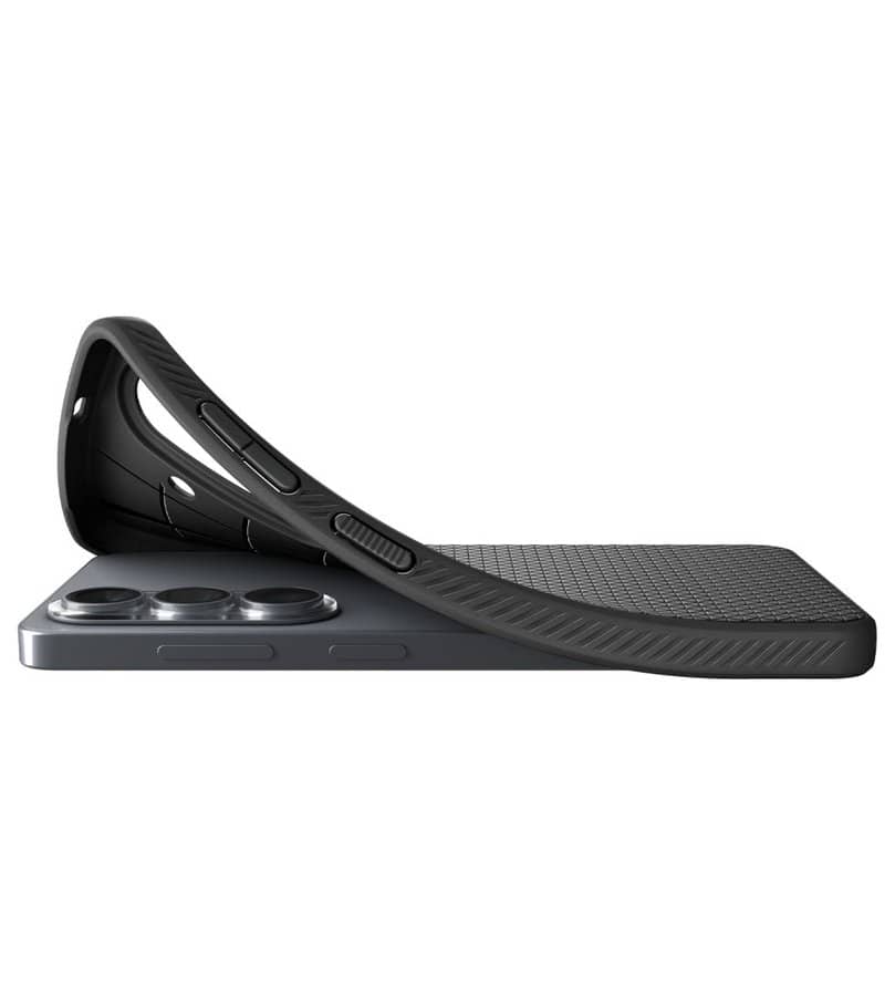 Противоударен Калъф за Samsung S26, Spigen Liquid Air Matte Black Case, Черен (5)