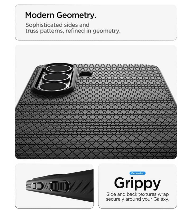 Противоударен Калъф за Samsung S26 Plus, Spigen Liquid Air Matte Black Case, Черен (7)