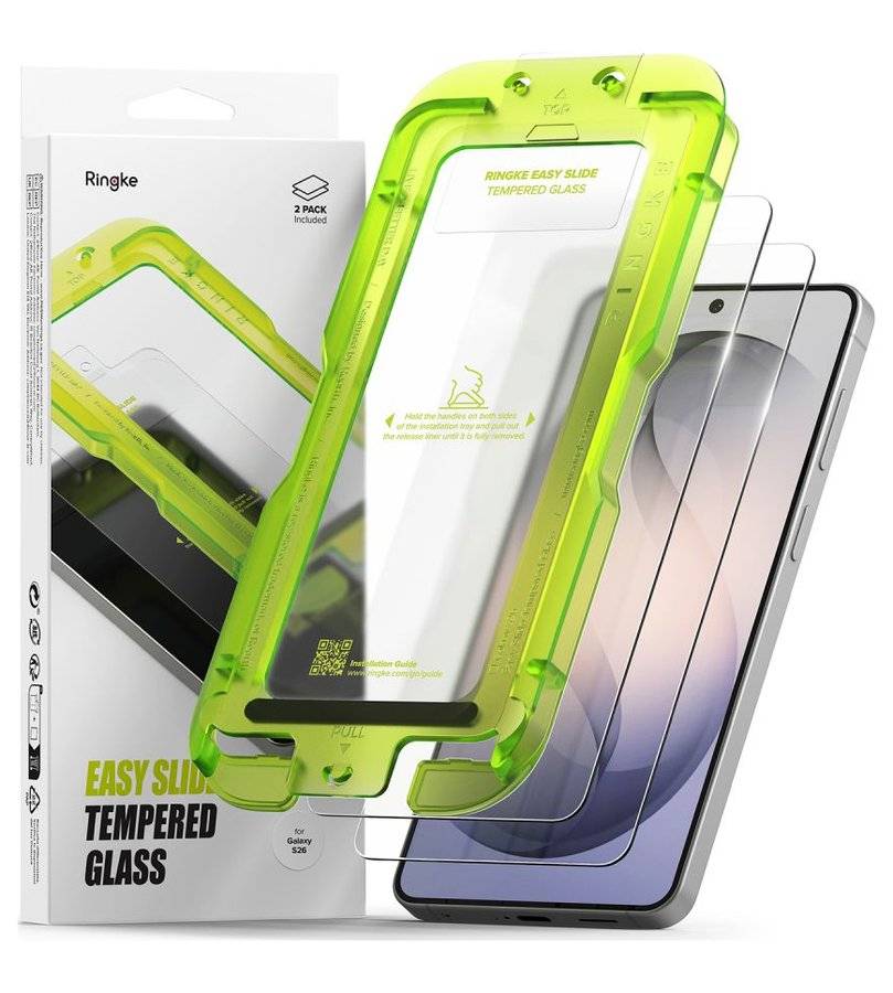 Стъклен Протектор за Samsung S26, Ringke Easy Slide Glass 2бр., Прозрачен