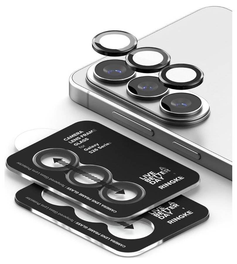 Протектор за Камера за Samsung S26 Plus, Ringke Cam Lens Frame Glass 2бр., Черен (4)