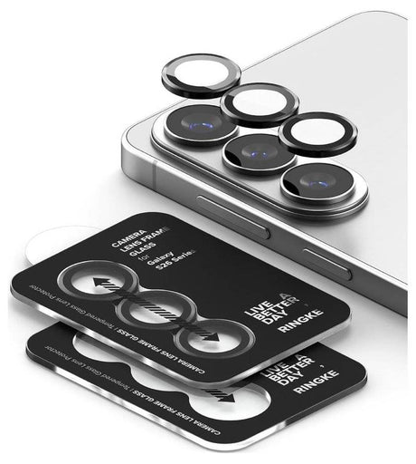 Протектор за Камера за Samsung S26, Ringke Cam Lens Frame Glass 2бр., Черен (4)