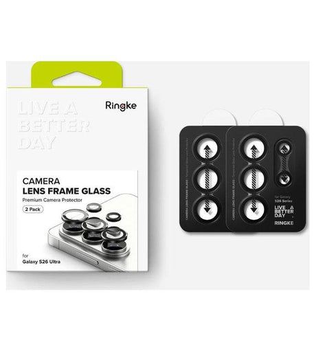 Протектор за Камера за Samsung S26 Ultra, Ringke Cam Lens Frame Glass 2бр., Черен (7)