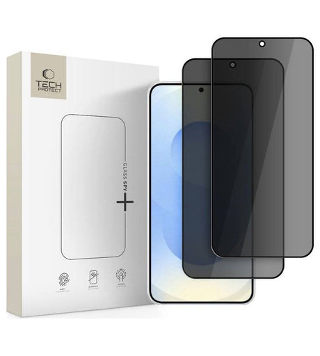 Затъмняващ Протектор за Samsung S26, Tech-Protect Privacy Spy+ Glass 2бр., Черен