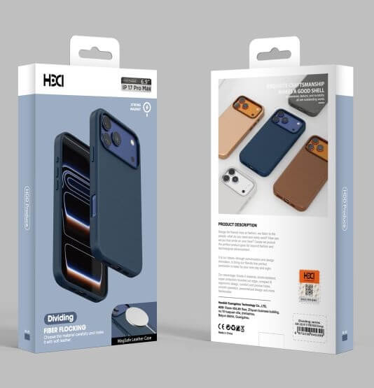 Magsafe Калъф за iPhone 17 Pro, HDD Diving Leather Mag Case, Син (2)