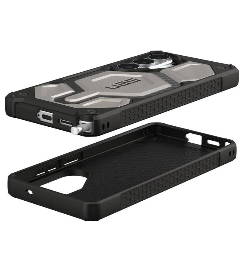 MagSafe Противоударен Калъф за Samsung S26 Ultra, UAG Monarch Pro Carbon Fiber Case Tiatanium, Сив (7)