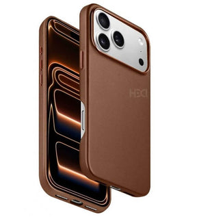 Magsafe Калъф за iPhone 17 Pro Max, HDD Diving Leather Mag Case, Кафяв