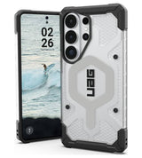 Magsafe Противоударен Калъф за Samsung S26 Ultra, UAG Pathfinder Clear Case Ice/Silver, Сив (4)