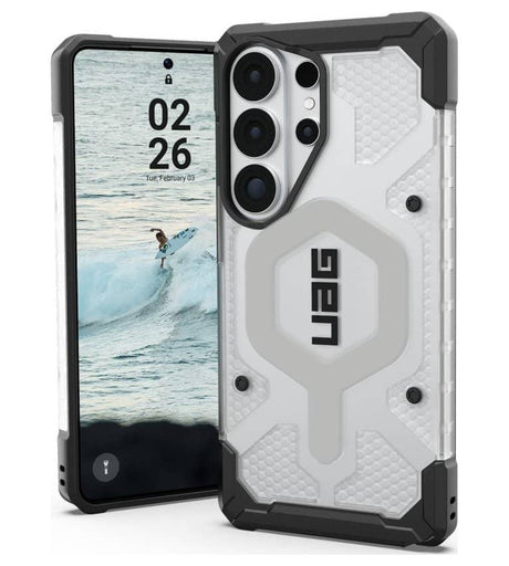 Magsafe Противоударен Калъф за Samsung S26 Ultra, UAG Pathfinder Clear Case Ice/Silver, Сив (4)