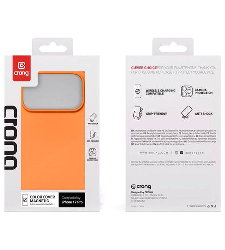 Magsafe Силиконов Калъф за iPhone 17 Pro, Crong Color Cover Magnetic Case, Оранжев (7)