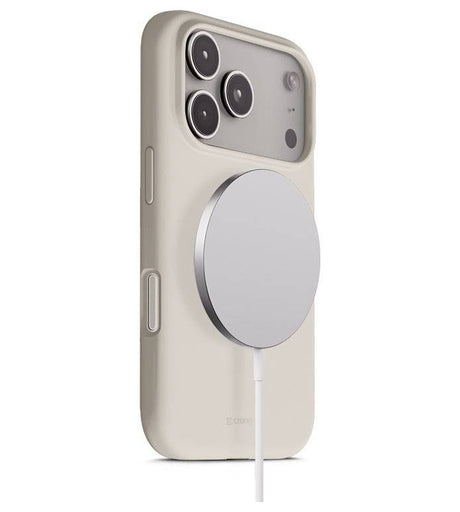 Magsafe Силиконов Калъф за iPhone 17 Pro, Crong Color Cover Magnetic Case, Бежов