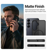 Magsafe Калъф за Samsung S26, Crong Hybrid Matte Magnetic Case, Розов (4)