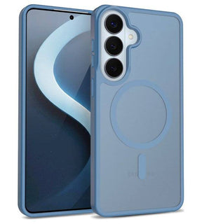 Magsafe Калъф за Samsung S26, Crong Hybrid Matte Magnetic Case, Син