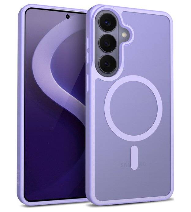 Magsafe Калъф за Samsung S26, Crong Hybrid Matte Magnetic Case, Лилав